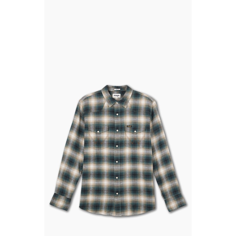 Wrangler L/S Western Shirt Dark Matcha S