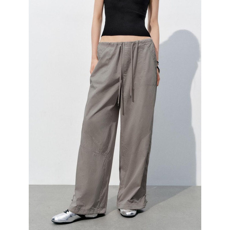 Wide-Leg Pants Brown Grey XS