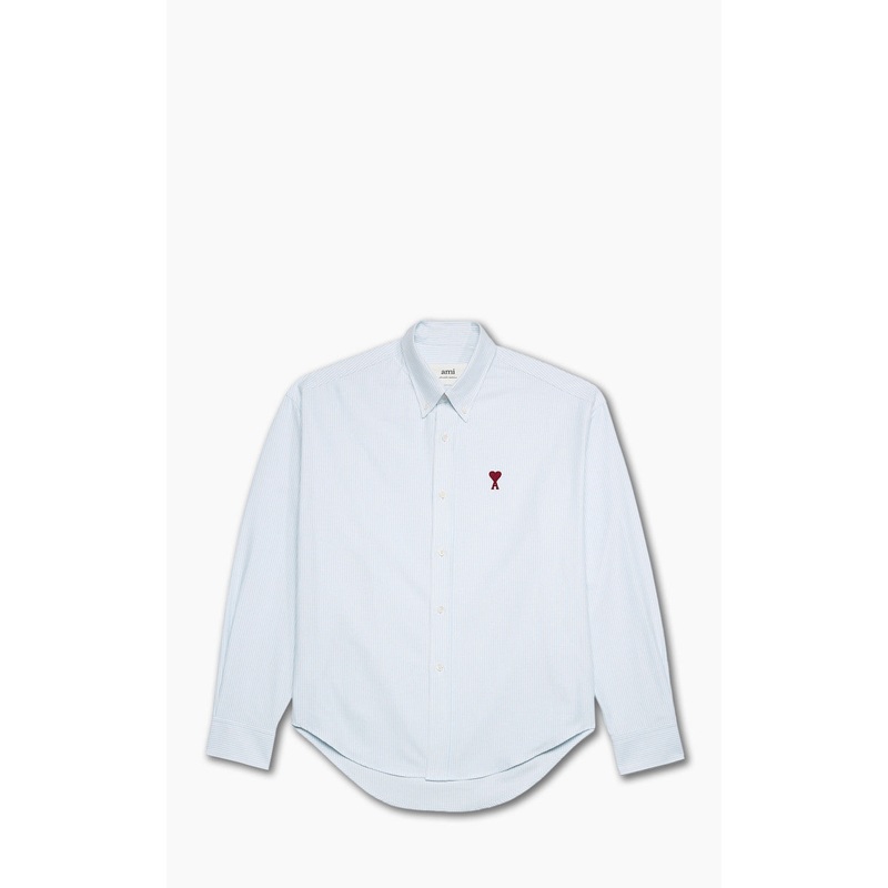 AMI Paris Ami De Coeur Boxy Fit Shirt Sky Blue/Natural White S