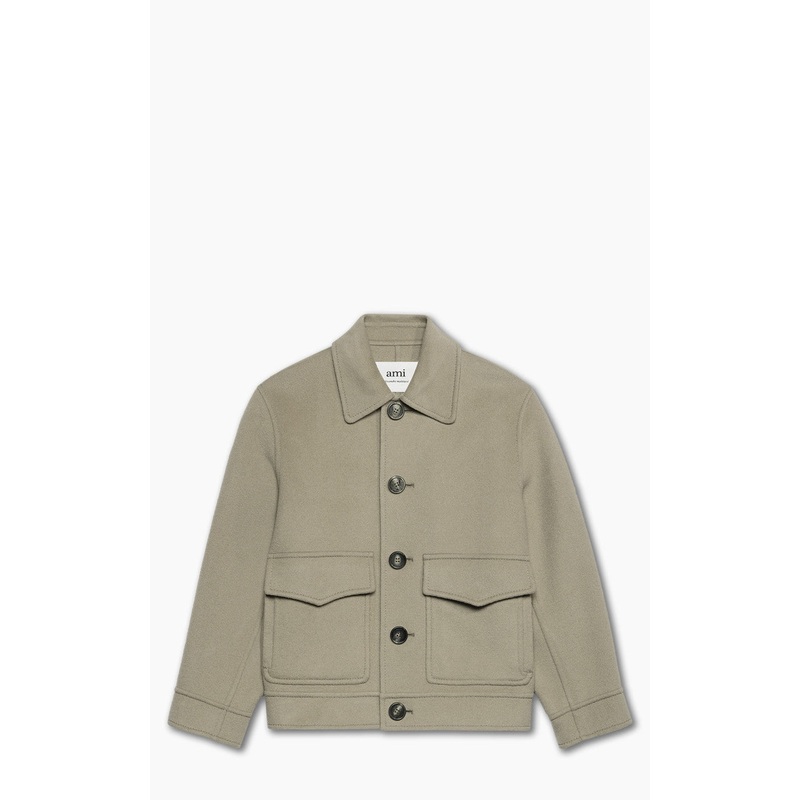 AMI Paris Boxy Fit Double Face Coat Clay S