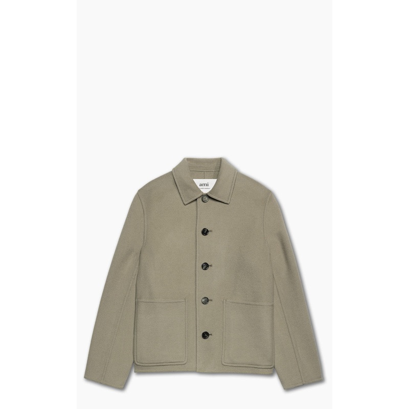 AMI Paris Double Face Short Coat Clay S