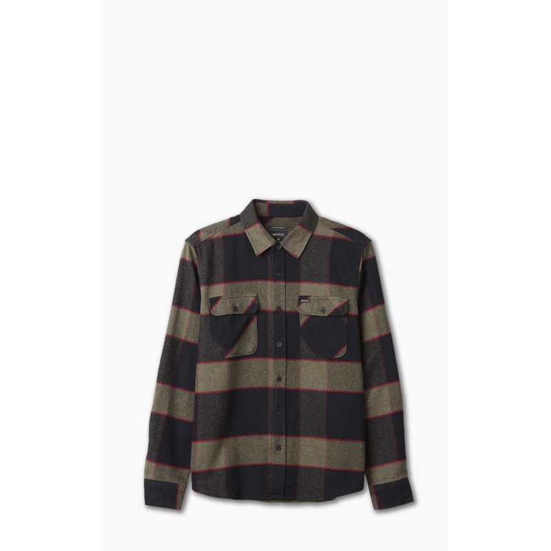 Brixton Bowery L/S Flannel Heather Grey/Charcoal M