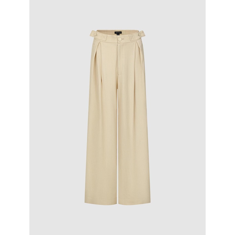 Wide-Leg Pants Pink Khaki XS