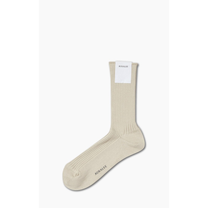 Auralee Giza High Gauge Sox Beige