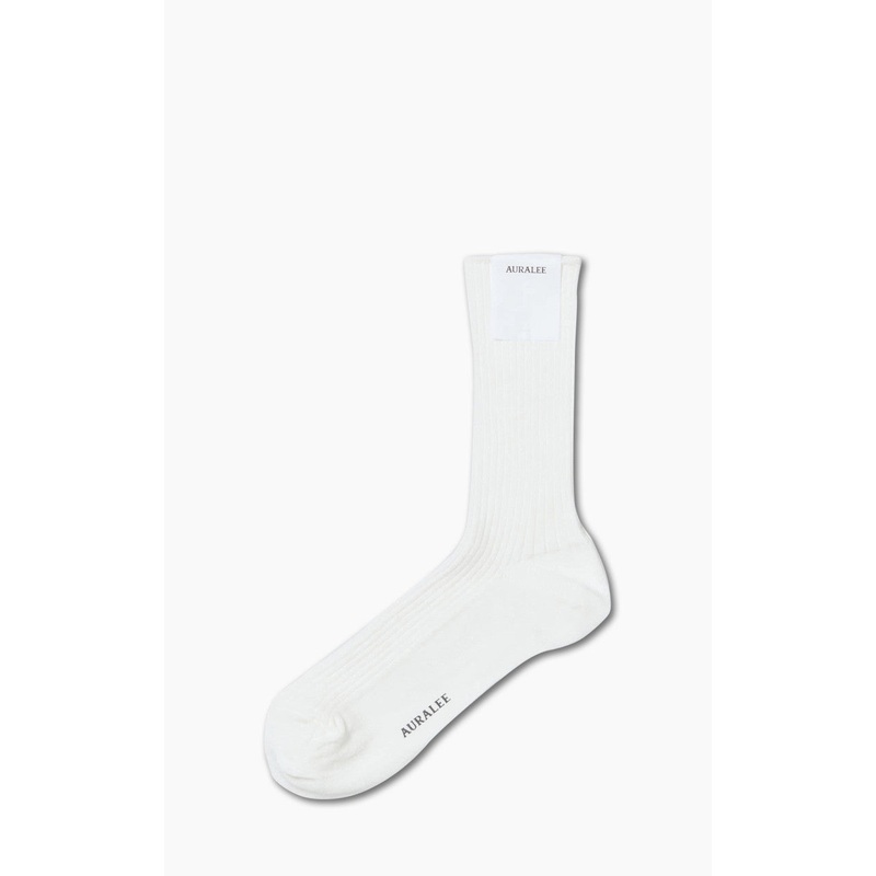 Auralee Giza High Gauge Sox White