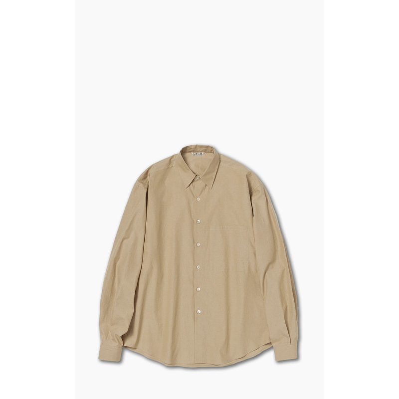 Auralee Washed Finx Twill Big Shirt Light Brown 3/S