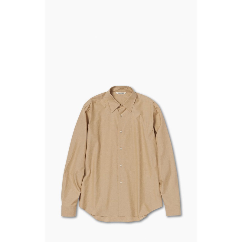 Auralee Washed Finx Twill Shirt Light Brown 4/M