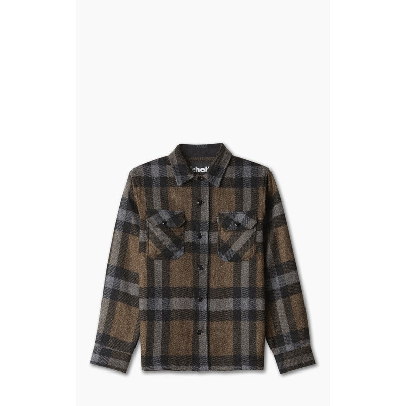 Schott NYC Overshirt Khaki Check S