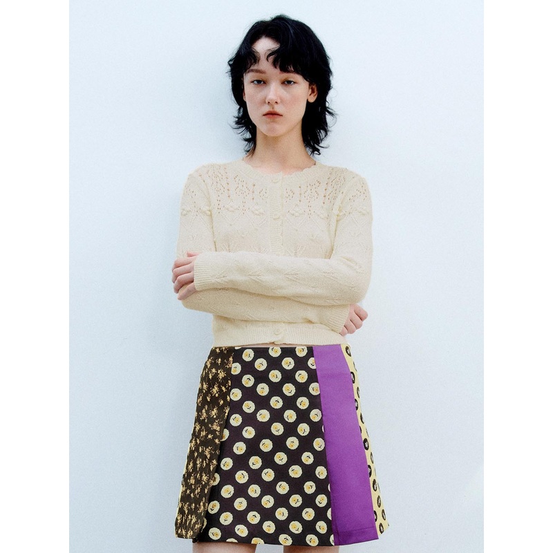 Lace Knitted Cardigans White XS