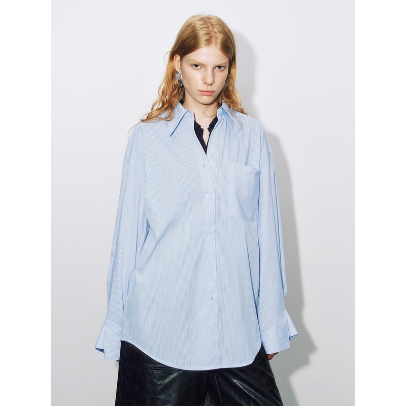 Long Sleeve Shirts Pink and Blue Stripes XS