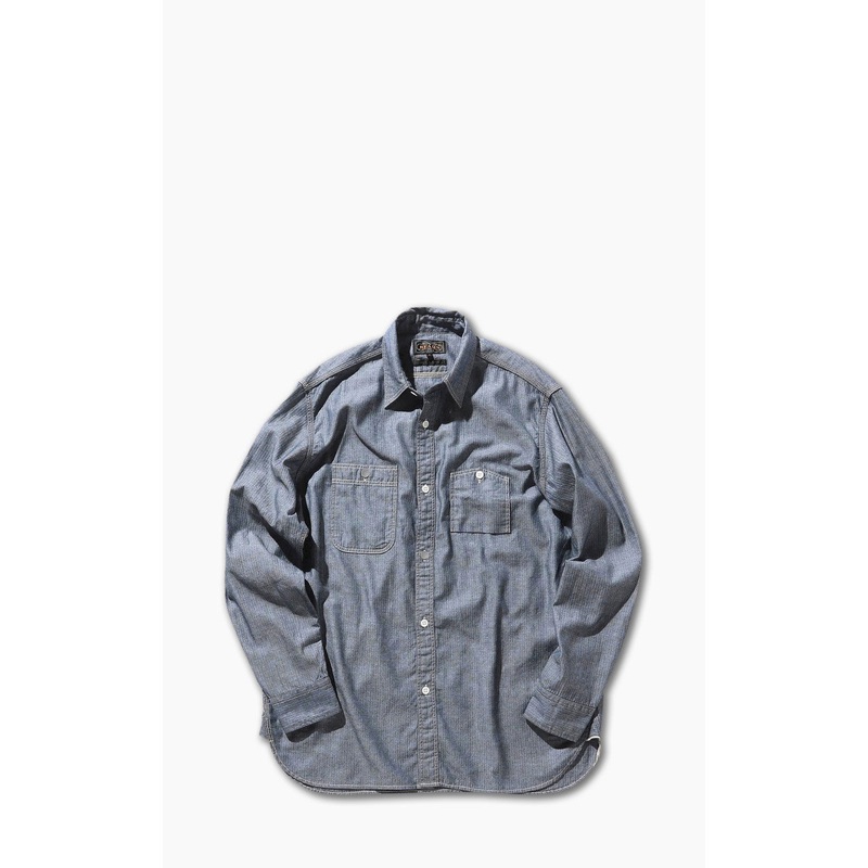 Beams Plus Work Shirt Indigo Herringbone M