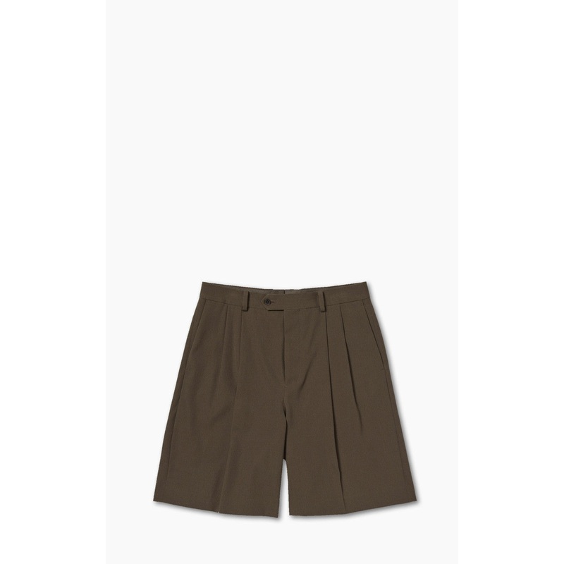 Auralee Light Wool Max Gabardine Shorts Dark Brown 3