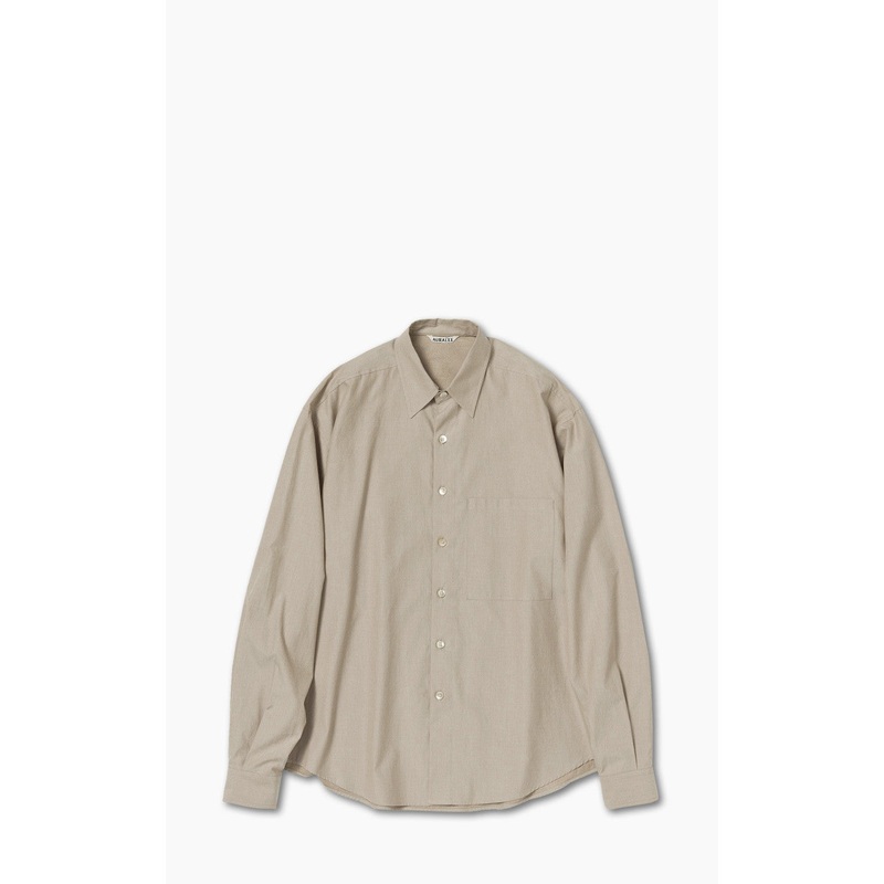 Auralee Washed Finx Twill Big Shirt Top Beige 3