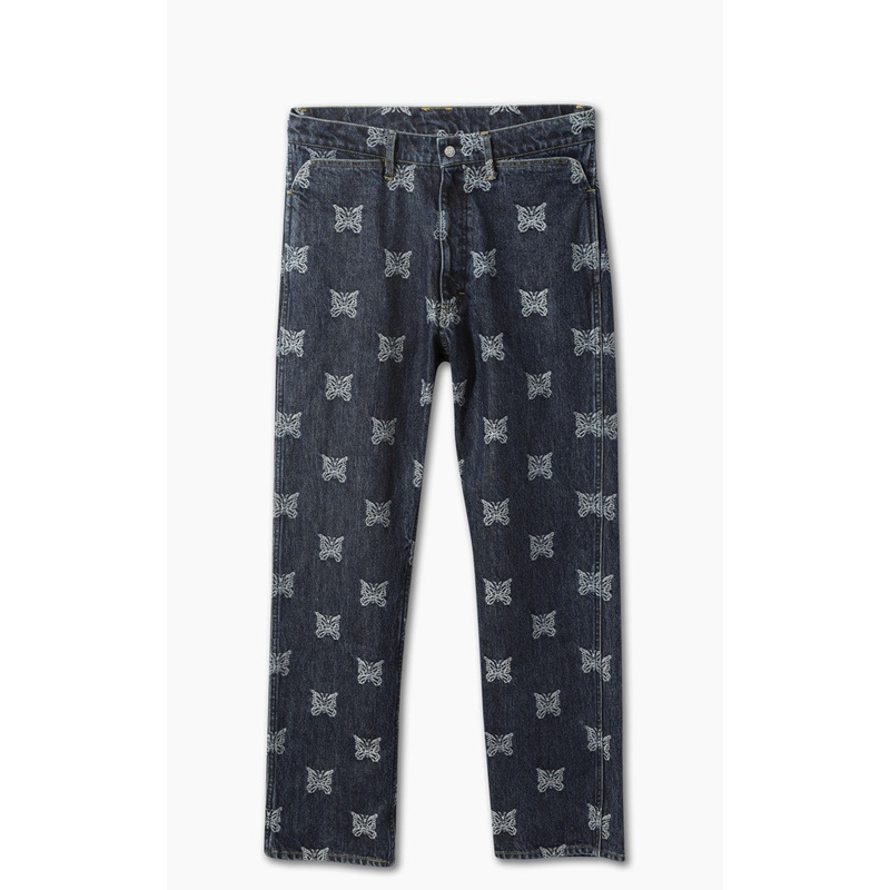 Needles Straight Jean Papillon Jacquard Denim 13oz Indigo S