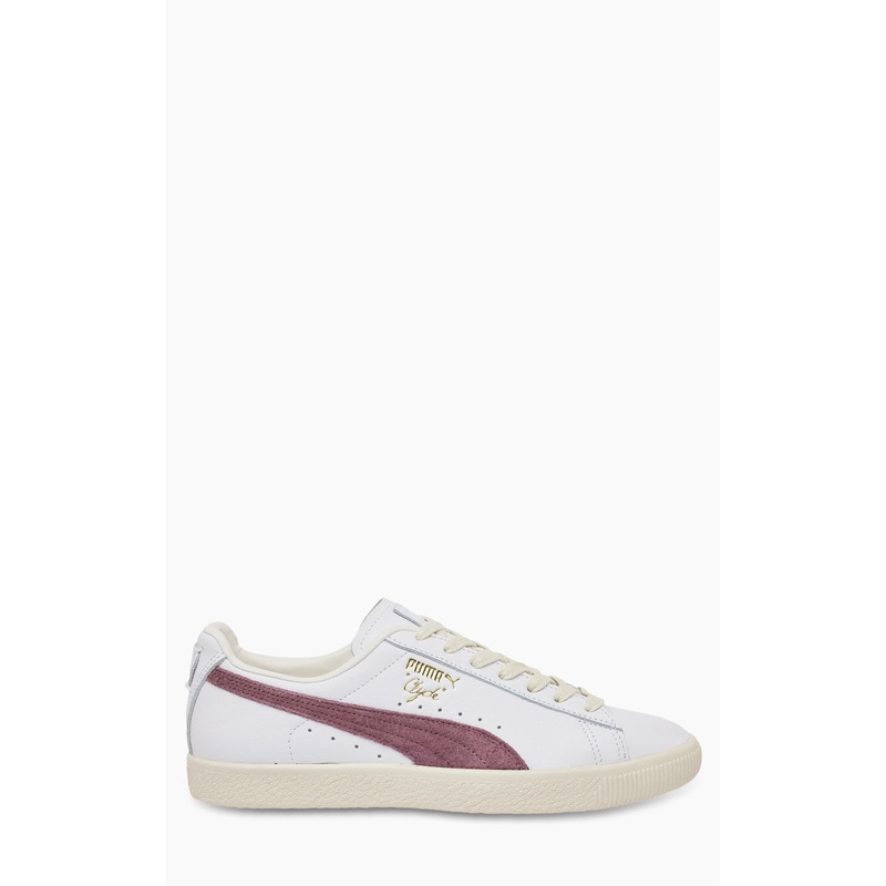 Puma Clyde Base Puma White/Wood Violet/Puma Team Gold UK4.5-US5.5-EUR37.5-CM23.5