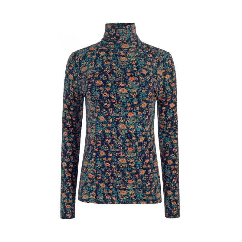 Alpine Flower T-Neck Teal XS