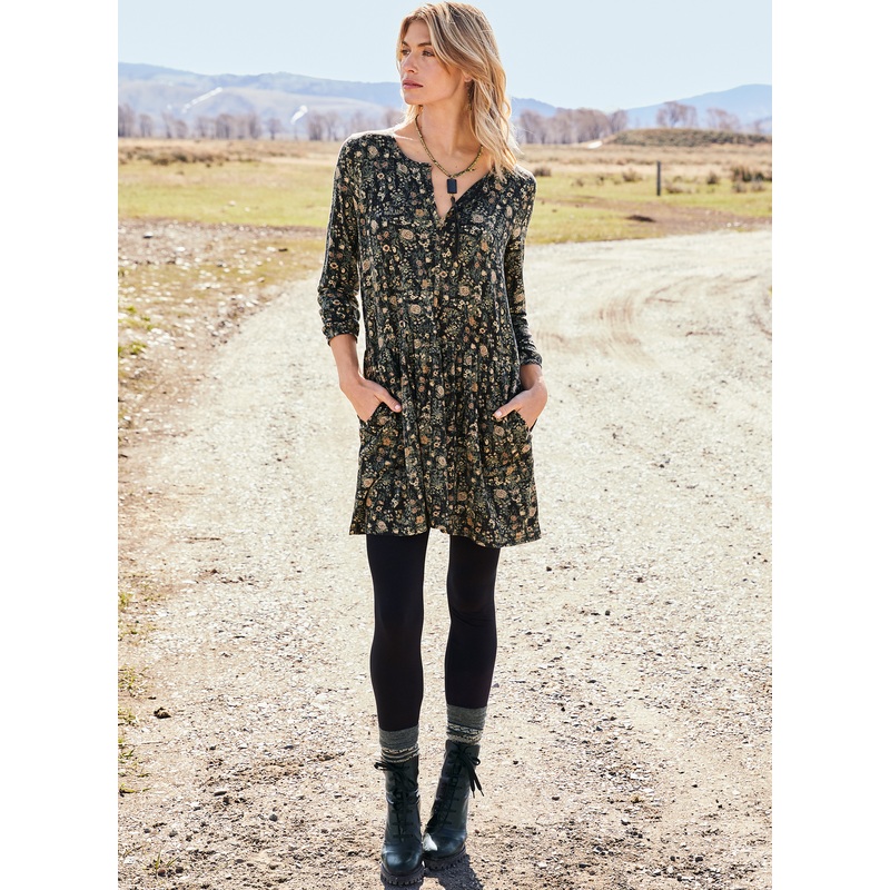 Alpine Flower Tunic Black XS