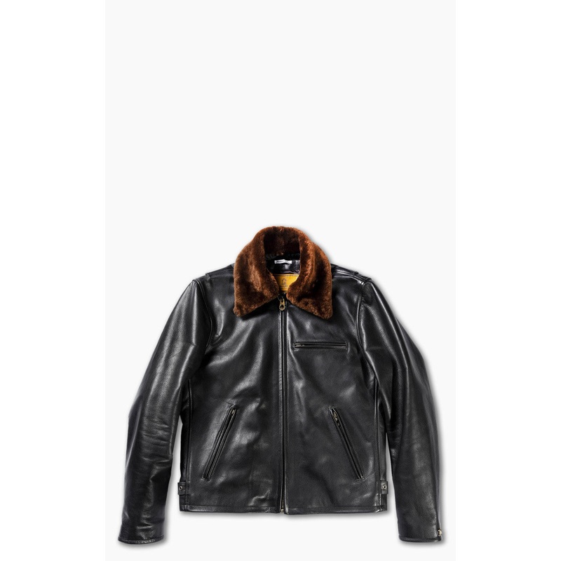 Shangri-La Heritage Varenne Fur Collar Leather Jacket Black S