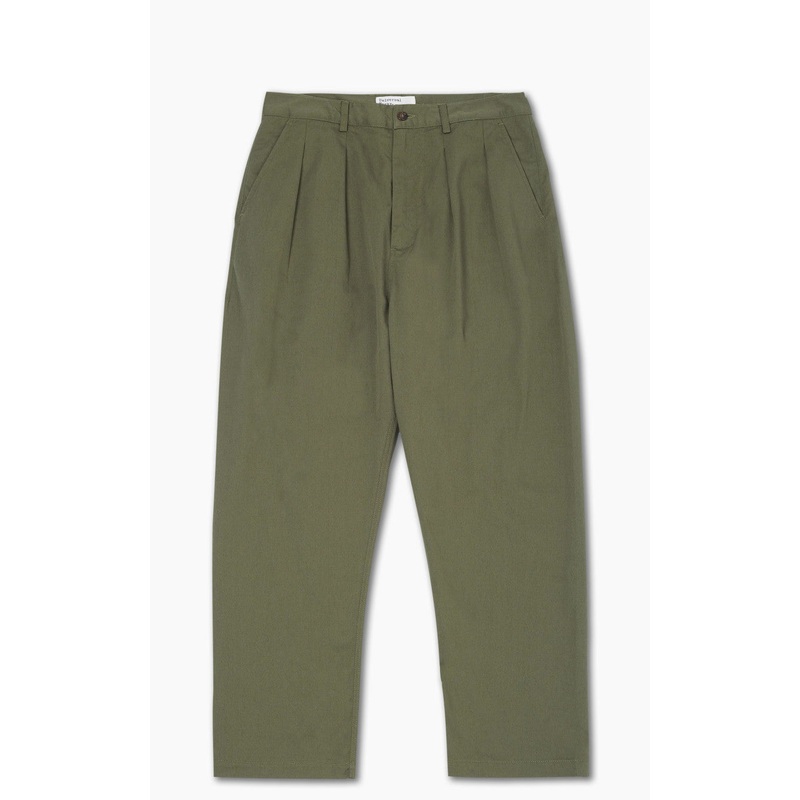 Universal Works Double Pleat Pant Twill Light Olive W31