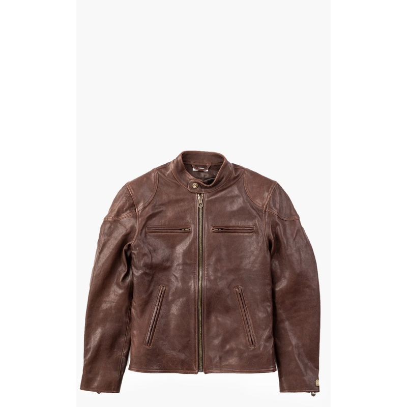 Shangri-La Heritage Caf Racer Leather Jacket Brown S