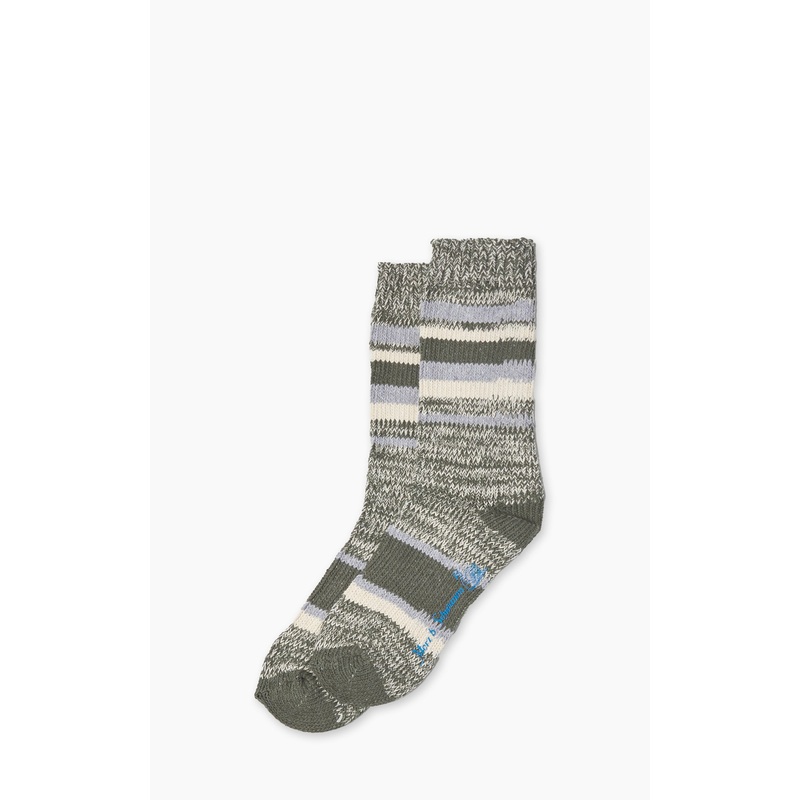 Merz b. Schwanen GS01 Socks Recycled Cotton Light Army/Grey Melange