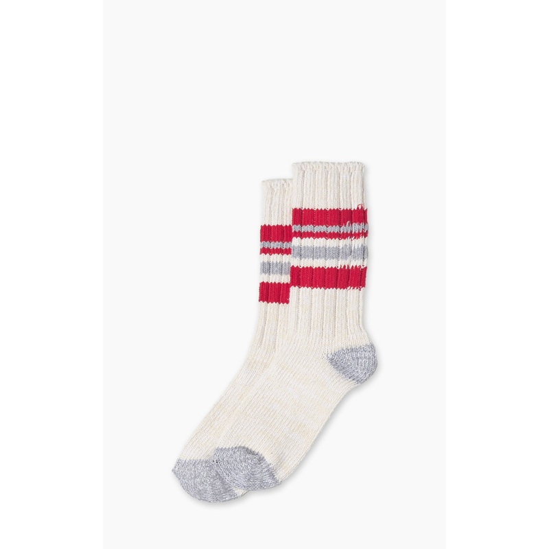 Merz b. Schwanen GS02 Socks Recycled Cotton Nature/Red