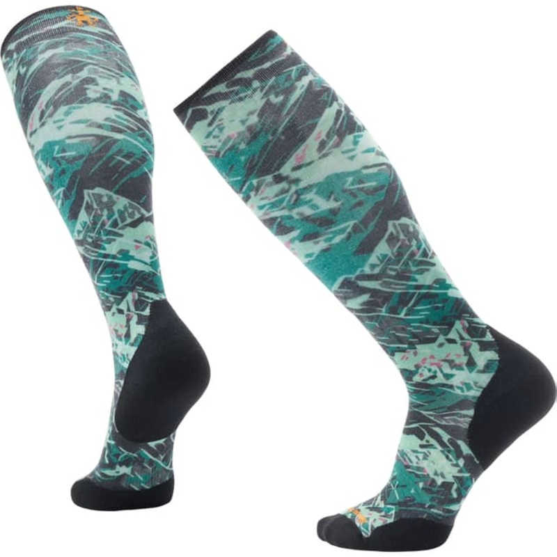 Smartwool Ski Targeted Cushion Green Slopes Print OTC Socks – Unisex