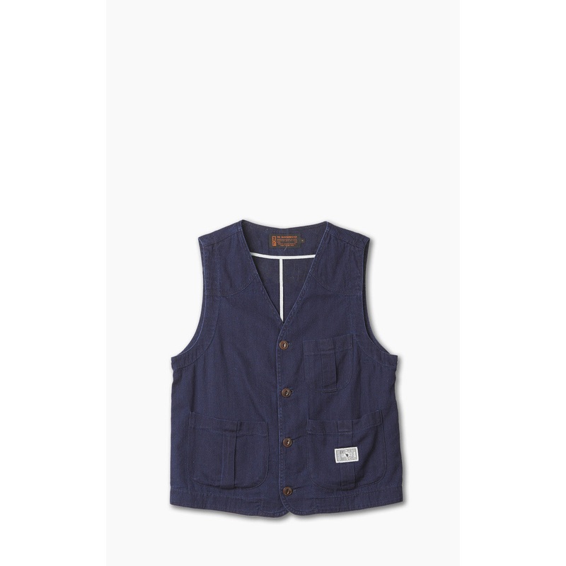 The Quartermaster Fisherman Vest Indigo S