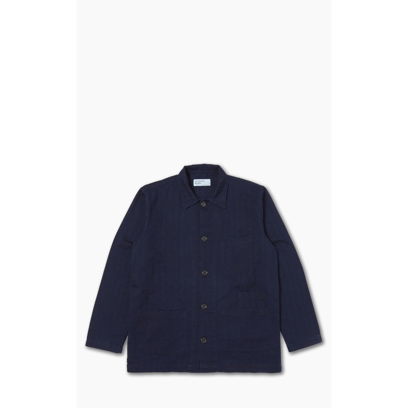 Universal Works Bakers Overshirt Herringbone Denim Indigo S