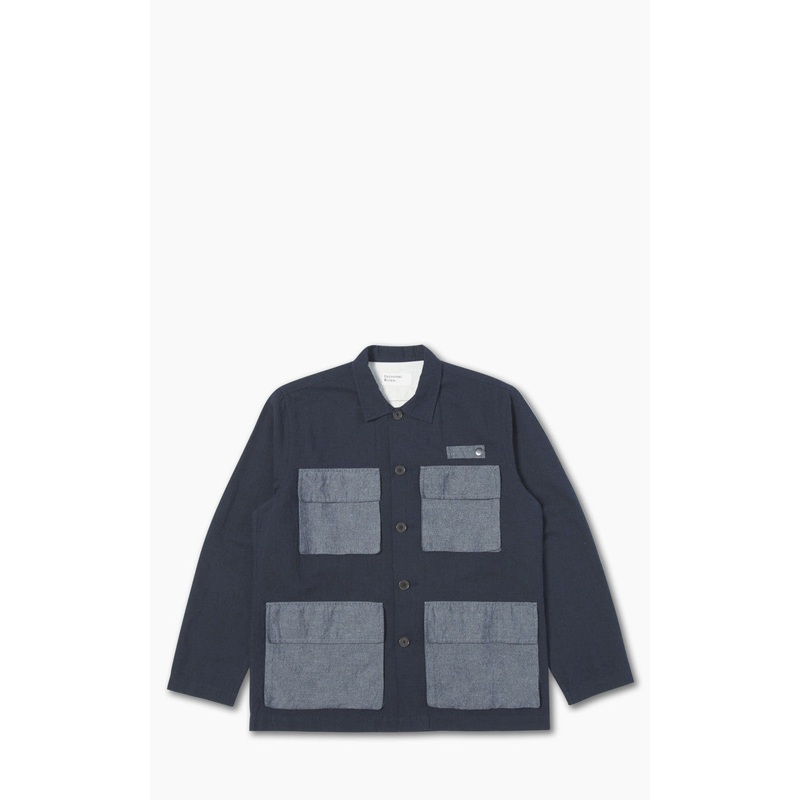 Universal Works Photographers Jacket Lord Cotton Linen Navy/Grey S