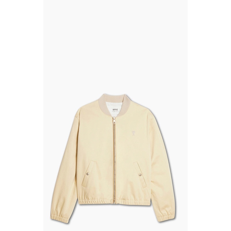 AMI Paris Zipped Bomber Jacket Vanilla S