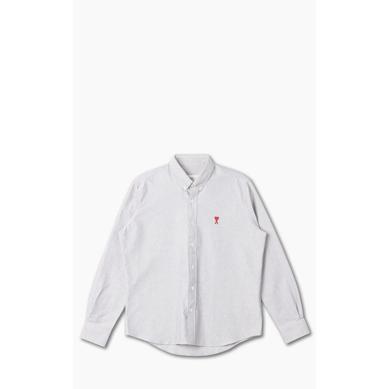 AMI Paris Ami De Coeur Button-Down Shirt Black/Natural 39