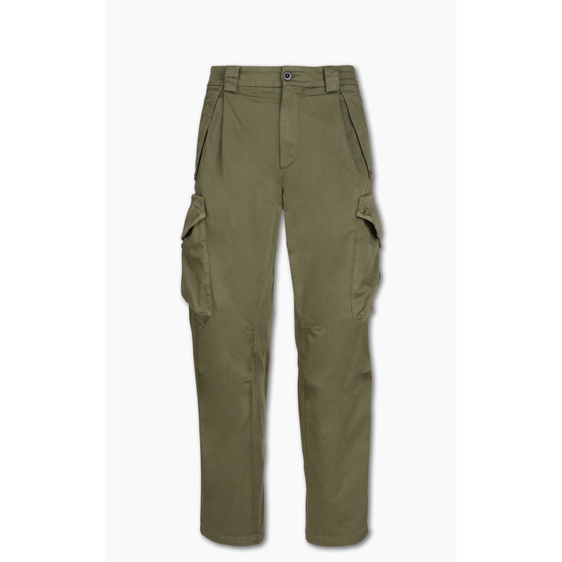C.P. Company Stretch Sateen Loose Fit Cargo Pants Bronze Green 48