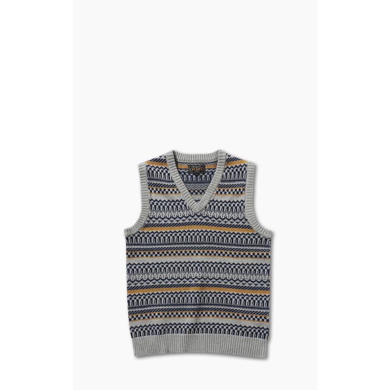 Beams Plus Jacquard Knit Vest Grey M