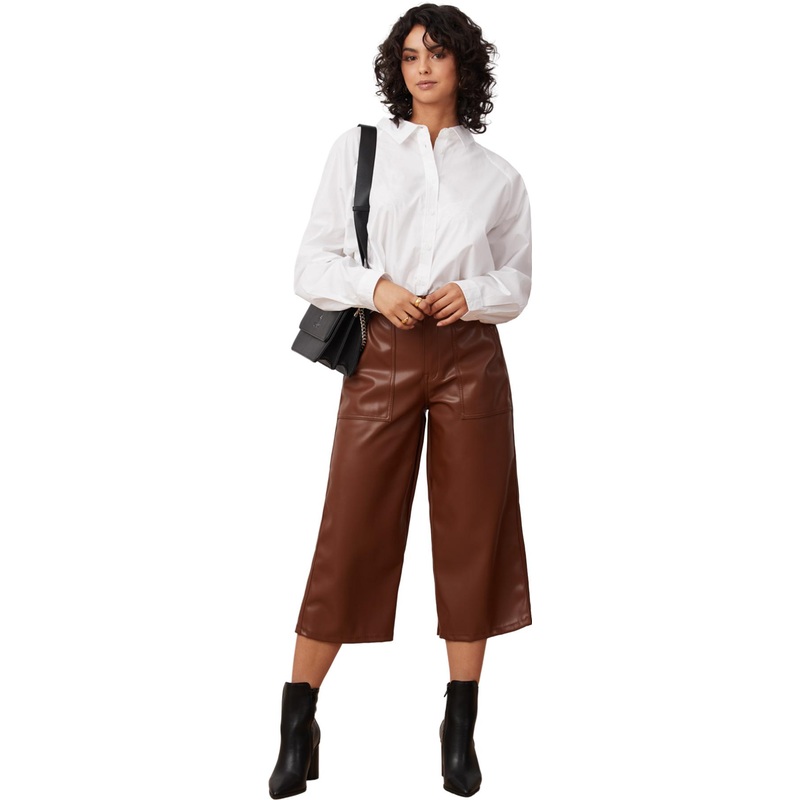 Yoga Jeans Lily High Rise Wide Leg Vegan Leather Pant – Women’s